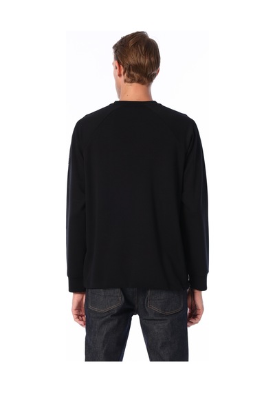 Fabrika Siyah Erkek Bisiklet Yaka Relaxed Sweatshirt F4wm-swt 2235