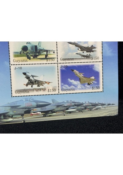 23019 Guyana 2010 Avıatıon Chınese Centenary Ms Yv 6022-5 Mnh Savaş Uçak Temalı  Teşhir Ürün