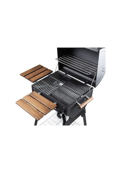 Grillord 50 Kömürlü Barbekü 1 Adet Döküm Izgaralı + Hediye Seti Siyah