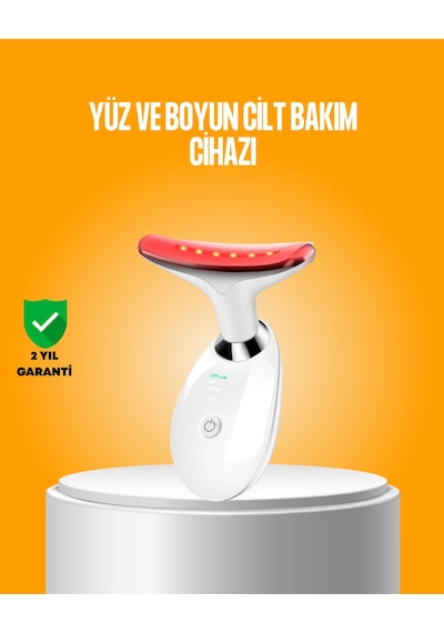 3 Modlu Boyun Ve Yüz Bakım Cihazı Ems, Temizleme, Sıcak Masaj Ve Renkli Işık Terapi Özellikli - Lisinya