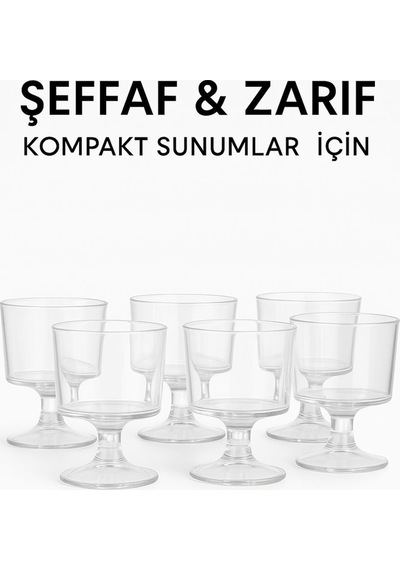 6 Adet Şık Ayaklı 50 Ml Tekila & Tatlı Bardağı