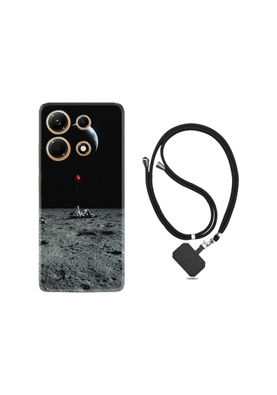 Infınıx Note 30 Kılıf Desenli Ipli Boyun Askılı Silikon Astronoot Red Baloon 1608
