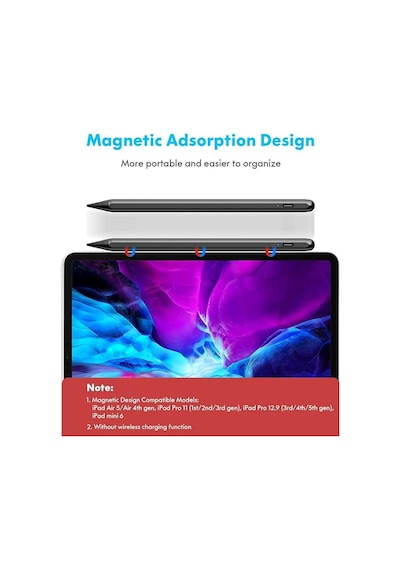 Apple Uyumlu iPad  2018-2025 Pro11m4 Air11m2-i P10/9/8/7/6 Air5/4/3 Mini6/5 Avuç Içi Reddi Aktif Stylus Kalem