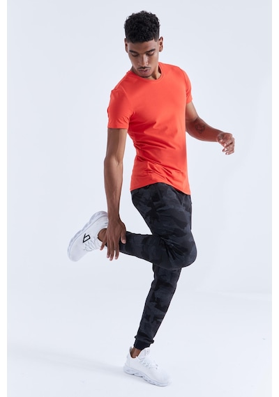 Tommy Life Siyah Kamuflaj Kamuflaj Desenli Dar Kalıp Jogger Erkek Eşofman Alt - 84754 Siyah