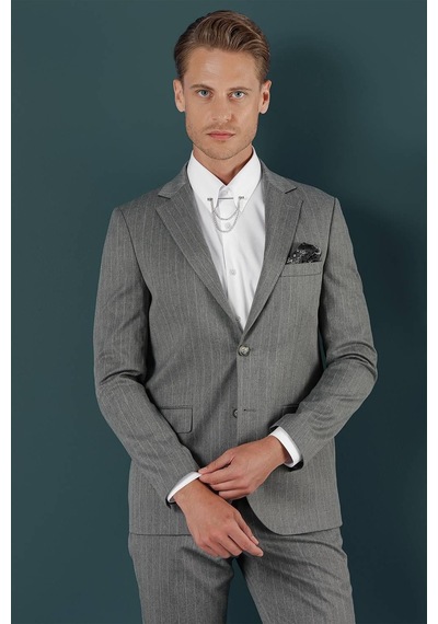 Efor C 652 Slim Fit Gri Spor Ceket Gri