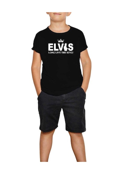 Zepplin Giyim Elvis Long Live The King Siyah Çocuk Tişört
