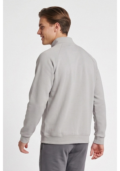 Hummel Pamuklu Dik Yaka Fermuarlı Sweat Erkek Sweat 922581-2521 Gri