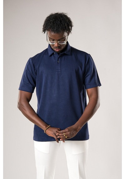 Fbi Regular Fit Dokulu Likralı Polo Yaka T-shirt Lacivert Fbi Regular Fit Dokulu Likralı Polo Yaka T-shirt Lacivert