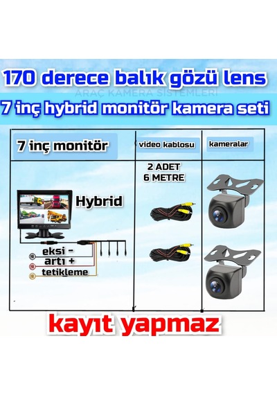 7 İnç Kayıtsız Ekran Ve 2 Adet Ahd 720p 170'' Geniş Açılı Kamera
