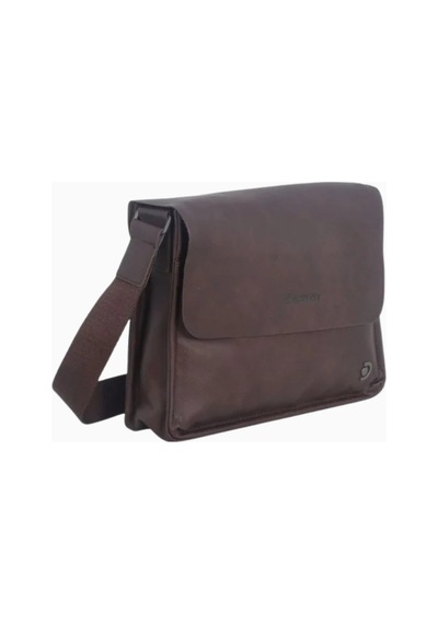 Discovery Heritage Metal Logolu 4l Kapasiteli Messenger Omuz Çantası Kahverengi 2