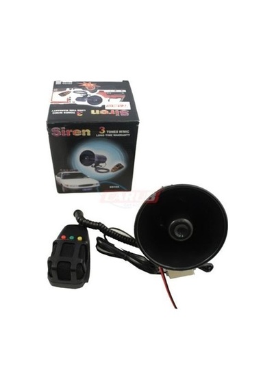 Carub Oto Siren 12v 3 Sesli Elektronik Mikrofon Siyah