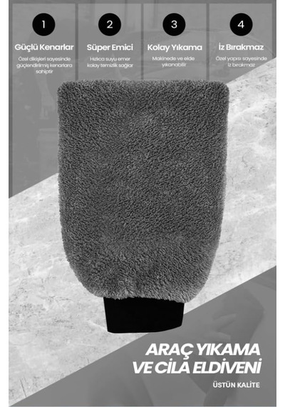 Ultra Kalın Mikrofiber Oto Araba Yıkama Kurulama Havlusu, Orta Boy Çift Katlı Araç Kurutma Ve Torpido Silme Bezi Gri