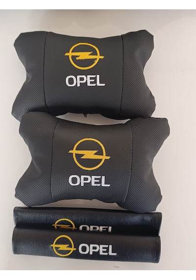 Opel Uyumlu Oto Boyun Yastığı +emniyet Kemer Pedi+kapı Tutma Kolu Koruyucu Sarı