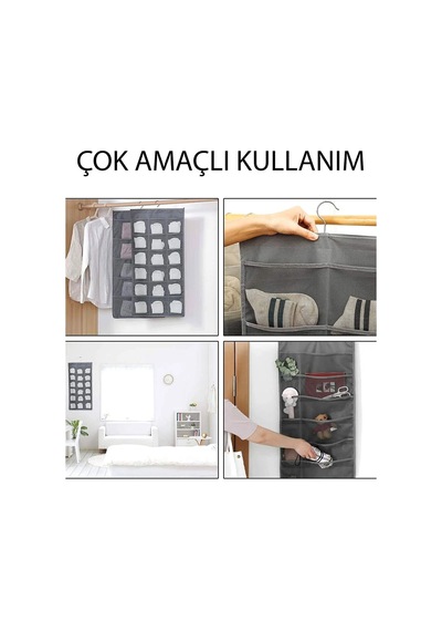 Çift Taraflı Asılabilir Depolama Düzenleyici, Nefes Alabilen Kumaş, Çorap, Sütyen, İç Çamaşırı İçin Diğer