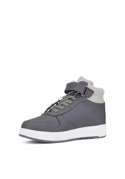 Nese Shoes Stars Baskılı Erkek Çocuk Spor Ayakkabısı, Sneaker Füme
