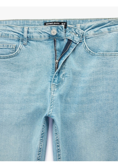 Koton Slim Fit Brad Açık İndigo Erkek Jean Pantolon 7wam40085nd