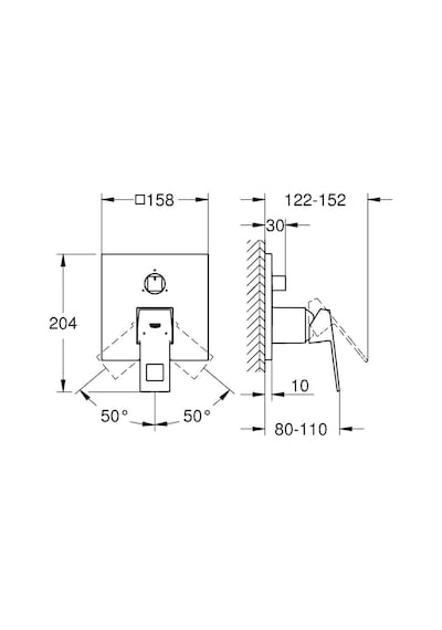 Grohe Eurocube Ankastre Banyo Duş Bataryası 3 Çıkışlı Divertörlü- Krom