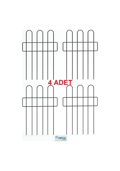 4 Adet Pasa Dayanıklı Metal Çit Bahçe Korkuluğu Hayvan Bariyeri Peyzaj Kenarlığı Bahçe Çiti Beyaz