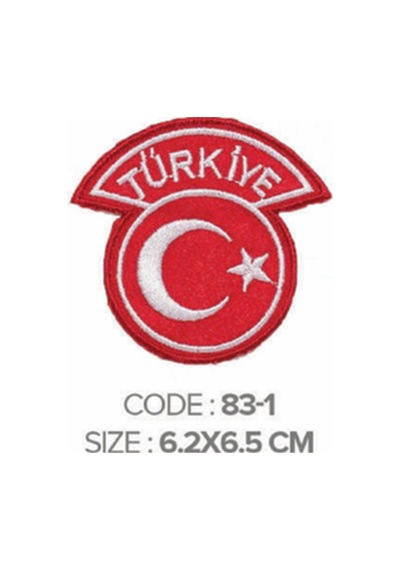 Ütü İle Yapışan Arma Patch Türk Bayrağı En:6.2cm Boy:6.5cm 1 Adet - 691590377 Diğer