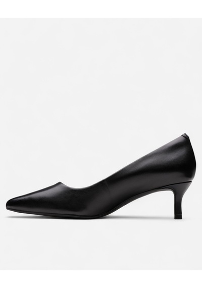Clarks Zarey Court Black Leather, M 3 Kadın Siyah Topuklu Ayakkabı 26183156 siyah