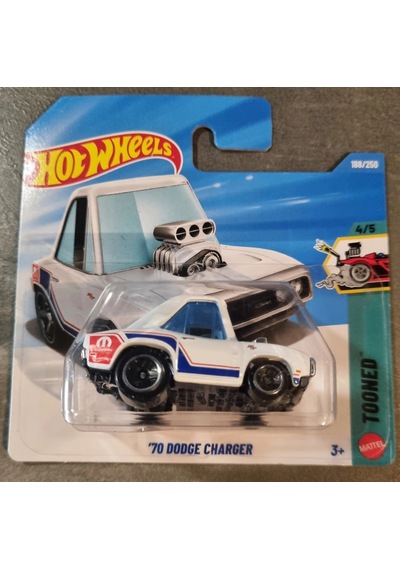 Hot Wheels Tooned 70 Dodge Charger Beyaz 1:64 Metal Model Araba 188/250