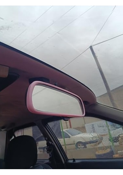 Evrensel İç Dikiz Aynası Kılıfı, Pembe Renk, Dekoratif Oto Aksesuar