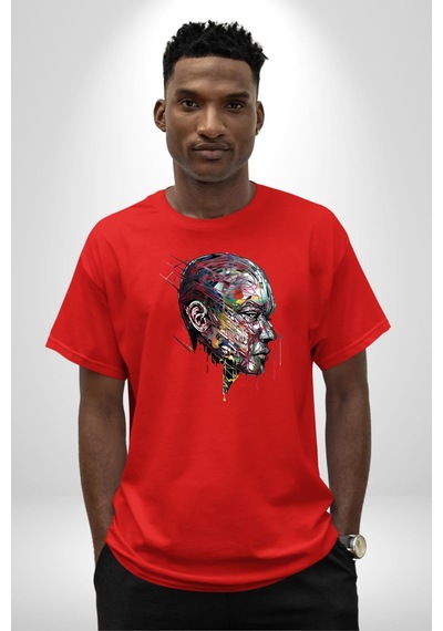 İnsan Kafası Sulu Boya Pamuklu Bisiklet Yaka Unisex Oversize Boyfriend Dijital Baskılı Kırmızı T-shirt Kırmızı İnsan Kafası Sulu Boya Pamuklu Bisiklet Yaka Unisex Oversize Boyfriend Dijital Baskılı Kırmızı T-shirt Kırmızı