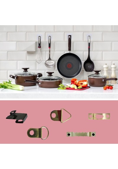 Plentiful Süper Güçlü Çerçeve Askısı Pin Delgisiz Vidalı Tırnak Kanca Yapışkanlı Raf Tutucu Askı 4 Adet Beyaz