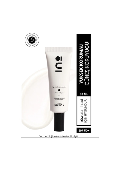 Cilt Tonu Eşitleyici Saf Kolajen Yüksek Korumalı 00 Clear Spf50+ Yüz Güneş Kremi 50 Ml