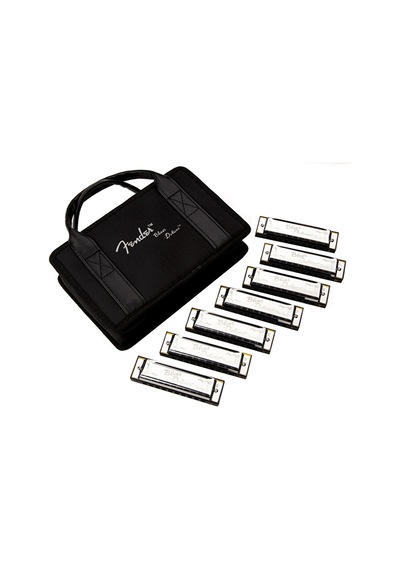 Fender 0990701049 Blues Deluxe 7'li Mızıka Seti Çantalı En Popüler Anahtarlarda C, G, A, D, E, F, Bb Profesyonel Mızıka Koleksiyonu