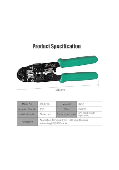 Pro'skit 808-376c Kablo Soyucu Modüler Sıkma Pensesi