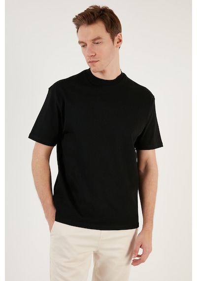 Buratti Pamuklu Relaxed Fit Sıfır Yaka Erkek T Shirt 5905446 Siyah Buratti Pamuklu Relaxed Fit Sıfır Yaka Erkek T Shirt 5905446 Siyah