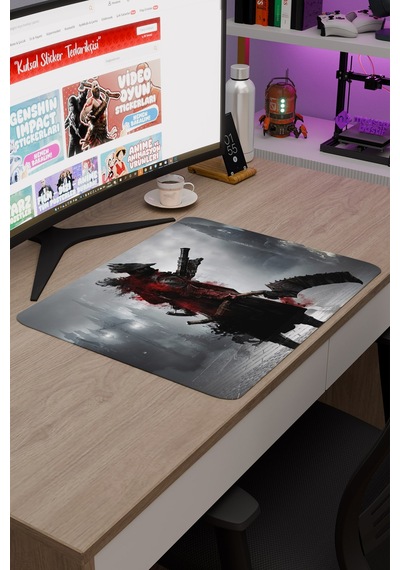 Bloodborne Kaymaz Dikişli Kauçuk Oyuncu Mousepad V5 - 48x40 Xl Gaming Mouse Pad Fare Altlığı