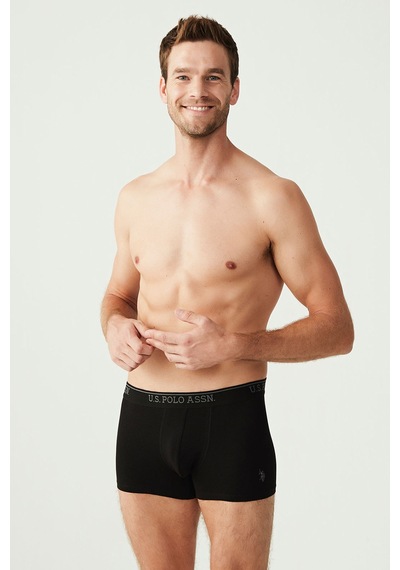 U.S. Polo Assn. Erkek Siyah - Antrasit - Lacivert 3 Lü Boxer 80097 Gri