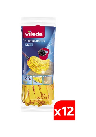 Vileda 12 Paket Supermocio Soft %30 Mikrofiberli Yedek Paspas