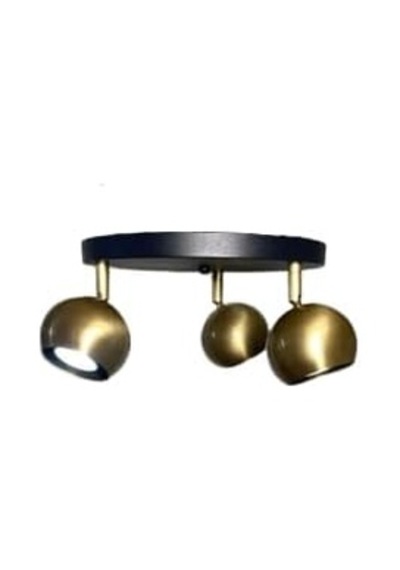 Metal Modern 3 Lü Eskitme Kaplama Siyah Led Spot 180 Derece Hareketli Avize Günışığı Ampullü Diğer