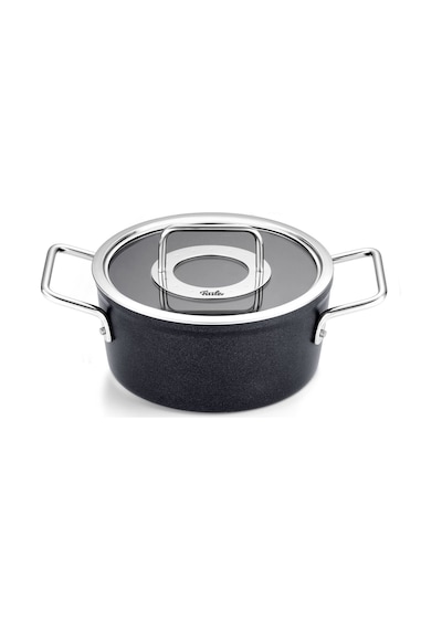 Fissler Adamant Cam Kapaklı Derin Tencere - 24 Cm Siyah