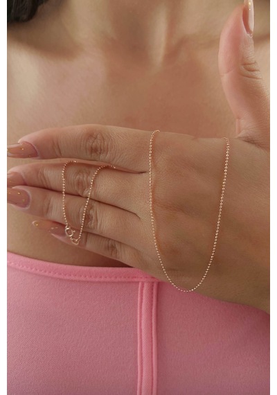 Fiyonk Kuyumculuk 14 Ayar Altın Rose Topçuk Zincir 1.00 MM 001