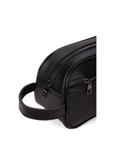 Newish Polo Erkek Deri Portföy Clutch Traş Kozmetik Bakım Ve Günlük El Çantası New366 Siyah