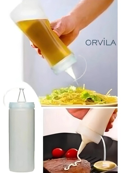 Master Chef 700ml Sızdırmaz Kapaklı Şeffaf Yağdanlık Sirke Ketçap Mayonez Sosluk