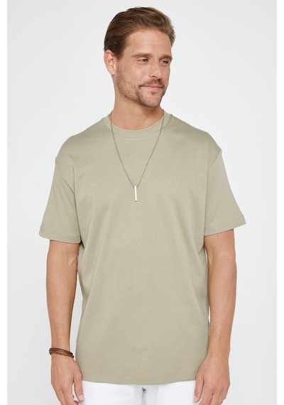 Tudors Unisex Relax Fit Rahat Kesim %100 Pamuk Yumuşak Dokulu Basic Bisiklet Yaka Kahverengi Tişört-30853-kahverengi Kahverengi