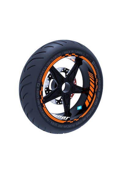 Neon Fosforlu Turuncu İç Dış Motosiklet Jant Şeridi Takımı Çınar Extreme