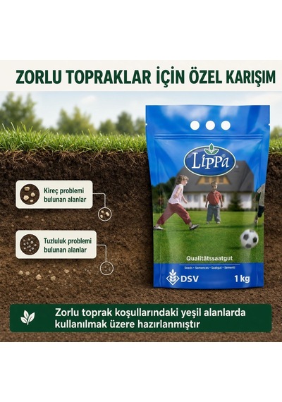 Lippa Pro Special 4s Çim Tohumu, 4 Bileşenli Özel Karışım, 1 Kg