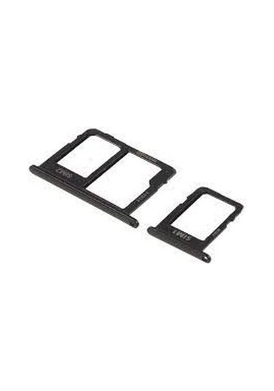 Samsung Galaxy Uyumlu J6 Plus Sim Kart Tepsisi + Hafıza Kartı Yuvası - Siyah