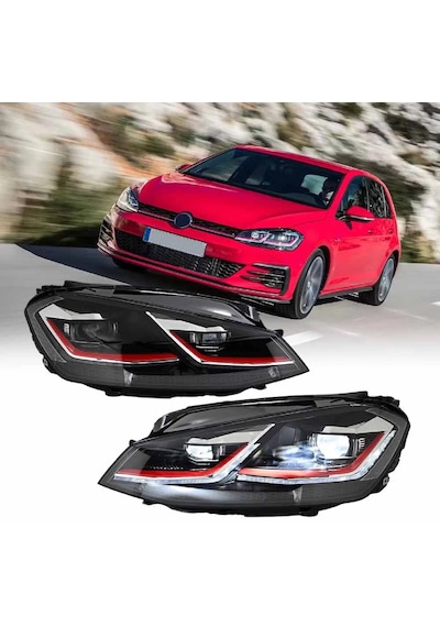 Volksvagen Golf 7.5 2017-2020 Mk7.5 Kırmızı J Ön Far