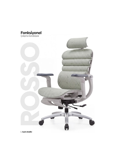 Rosso Ergonomik Çalışma Koltuğu - Su Yeşili