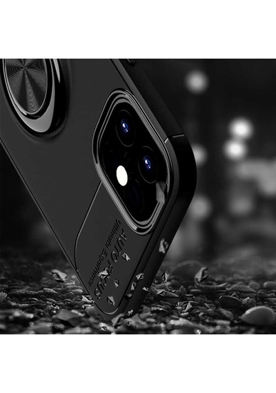 Apple Uyumlu iPhone 12 Mini Kılıf Yüzüklü Magnetli Ravel Case