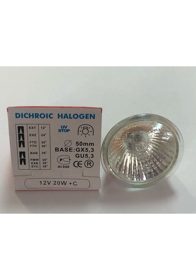 10 Adet 12v 20w Mr 16 Çanak Halojen Çap:50mm