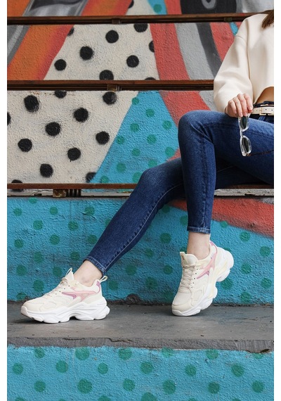 Jump 29891 Bej Kadın Sneaker Günlük Spor Ayakkabı