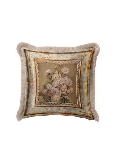 Vintage Çiçek Eskitme Çerçeveli Saçaklı Yastık Kılıfı - Avangart Floral Bej Püsküllü Kırlent Kılıfı Yalın Yörünge Opal Vintage Çiçek Eskitme Çerçeveli Saçaklı Yastık Kılıfı - Avangart Floral Bej Püsküllü Kırlent Kılıfı Yalın Yörünge Opal